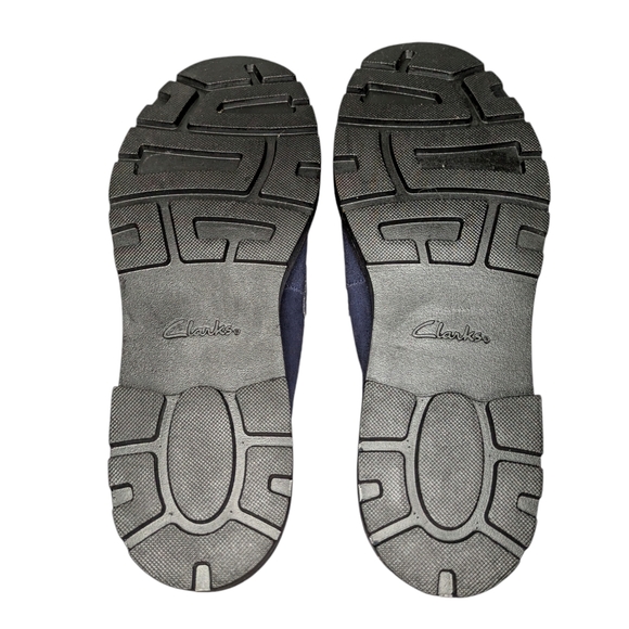 CLARKS FASHIONABLE ON TREND SUEDE CHUNKY NAVY BLUE LOAFERS WOMEN'S SZ 11 - Picture 9 of 9